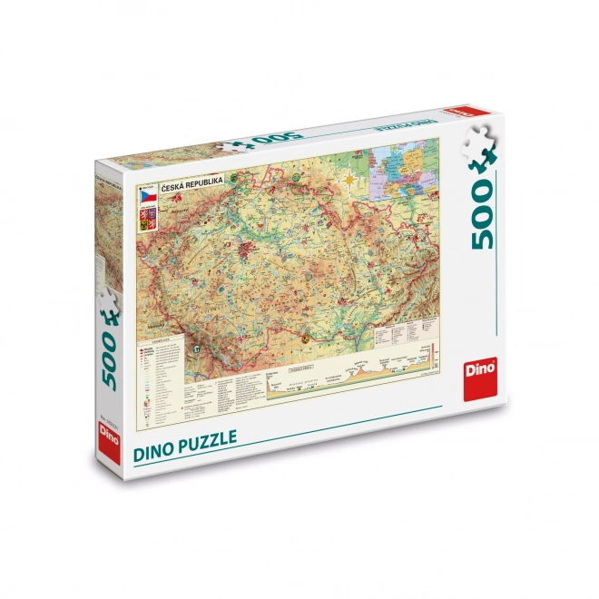 Puzzle Mapa Republike Češke - 500 dijelova