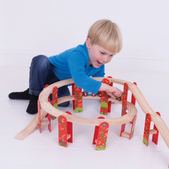 Bigjigs Rail višerazinska drvena željeznička konstrukcija