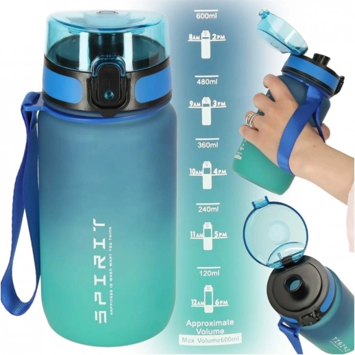 Sportska boca s nastavkom 600 ml modrozelena