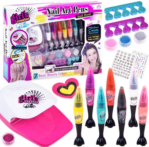 Dječji set za ukrašavanje noktiju s sušilom GIRL'S CREATOR