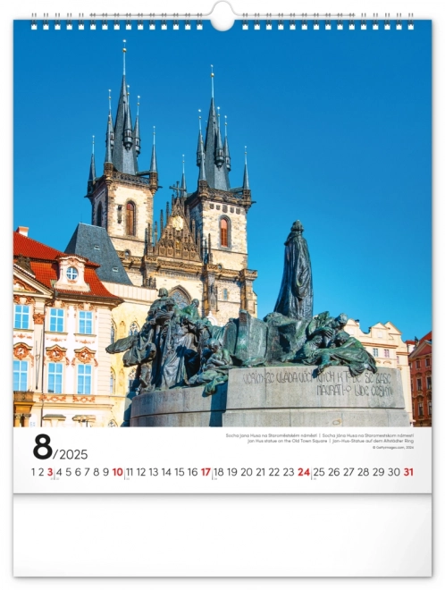 Zidni kalendar Prag 2025, 30 × 34 cm