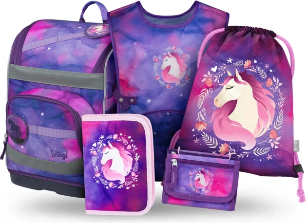 Set BAAGL Zippy Plus Konj: Aktovka, Pernica, Vrećica, Pregača, Novčanik