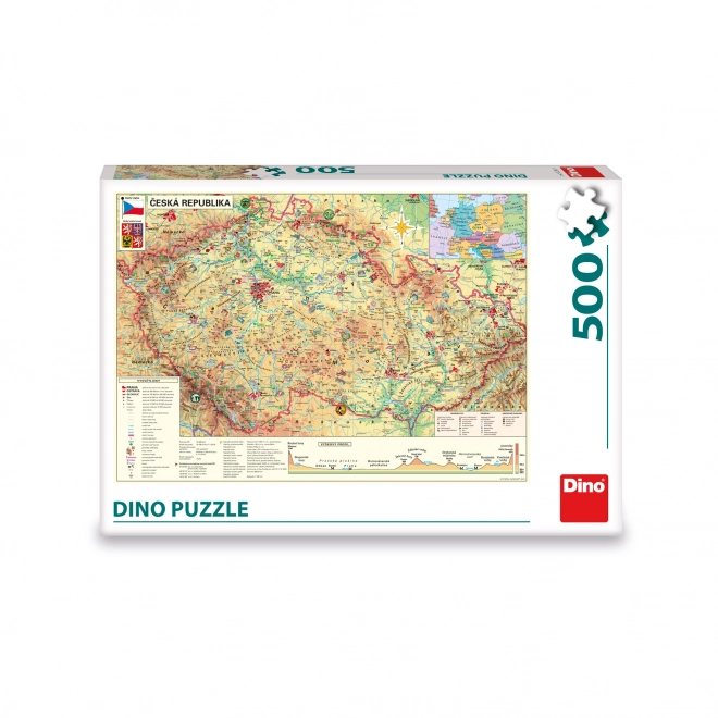 Puzzle Mapa Republike Češke - 500 dijelova