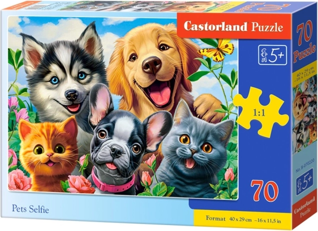 Puzzle s 70 dijelova Selfie psa i mačke