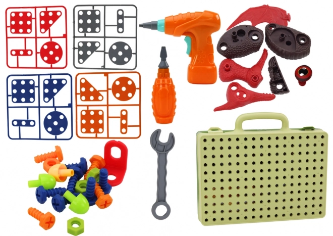 3D građevinski puzzle blokovi DIY Dinosauri Odvijačuća bušilica