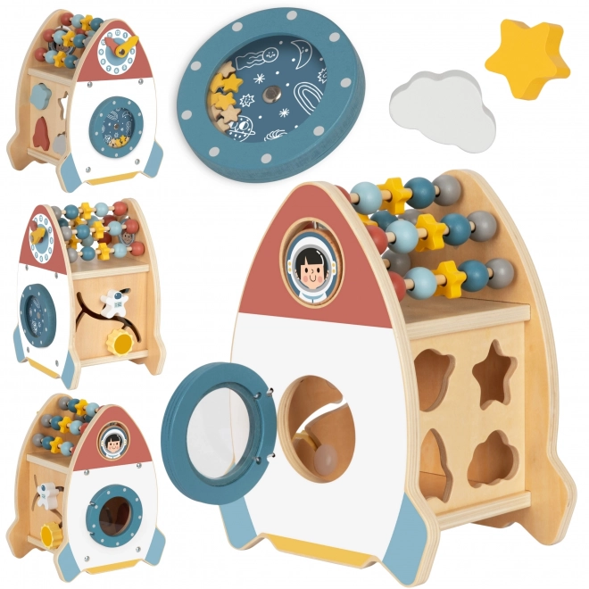 Drvena raketa za djecu s aktivnostima TOOKY TOY