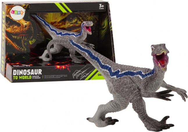 Realistična figurica velociraptora – siva, 16 cm