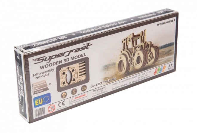Drveni grad 3D puzzle Superbrzi traktor
