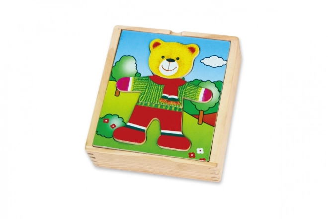 Drvene puzzle VIGA Obuci medvjedića