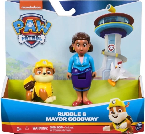 Set figurica PSIĆI U OPHODNJI - Rubble i gradonačelnica Goodway s pilićem Chickalettom
