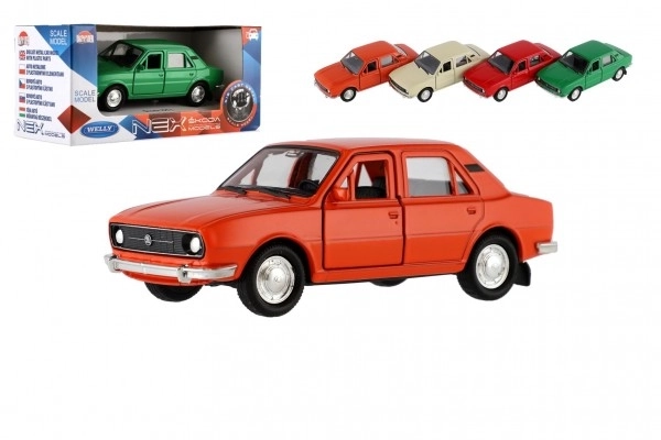 Auto Welly Škoda 105L metal/plast 11cm 1:34-39 slobodan hod 4 boje u kutiji 15x7x7cm
