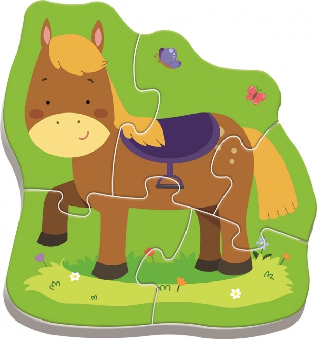 TREFL baby puzzle Životinje na farmi 4u1 (3,4,5,6 dijelova)