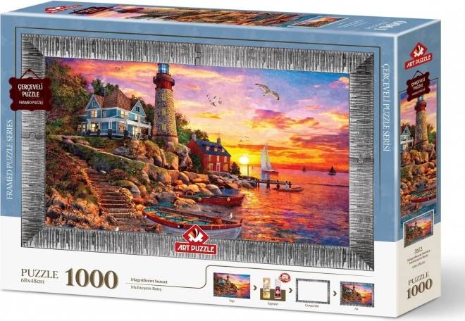 ART PUZZLE Puzzle s okvirom i ljepilom Prekrasan zalazak sunca 1000 dijelova