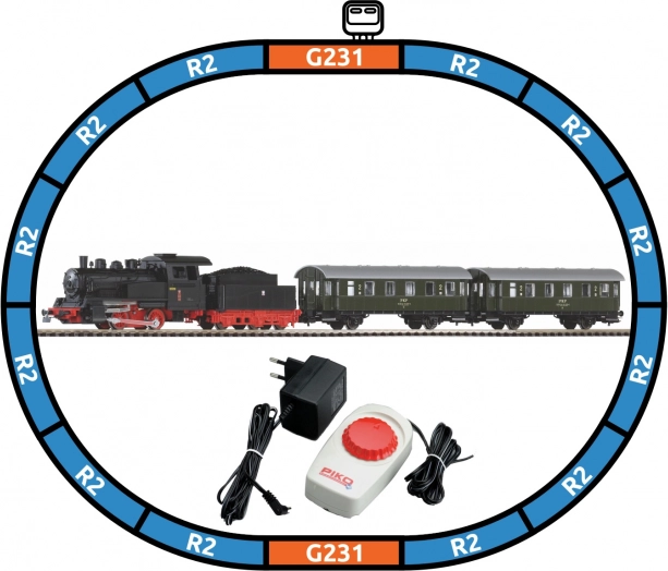 Piko početni set putničkog vlaka s parnom lokomotivom Oi2 PKP, H0