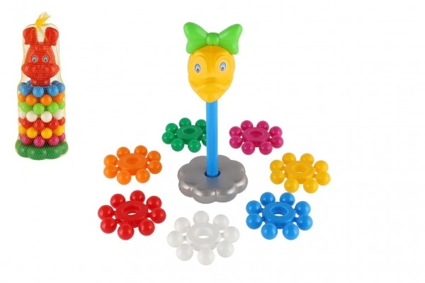 Složena piramida s prstenovima plastika 26cm u mrežici 12m+