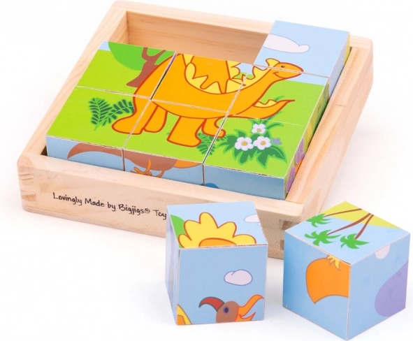 Velkéjigs Slagalica s kockama – Dinosauri, 9 kocaka
