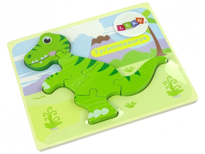 Drvene puzzle Dinosaurus Isanosaurus Tirannosaurus Zeleni
