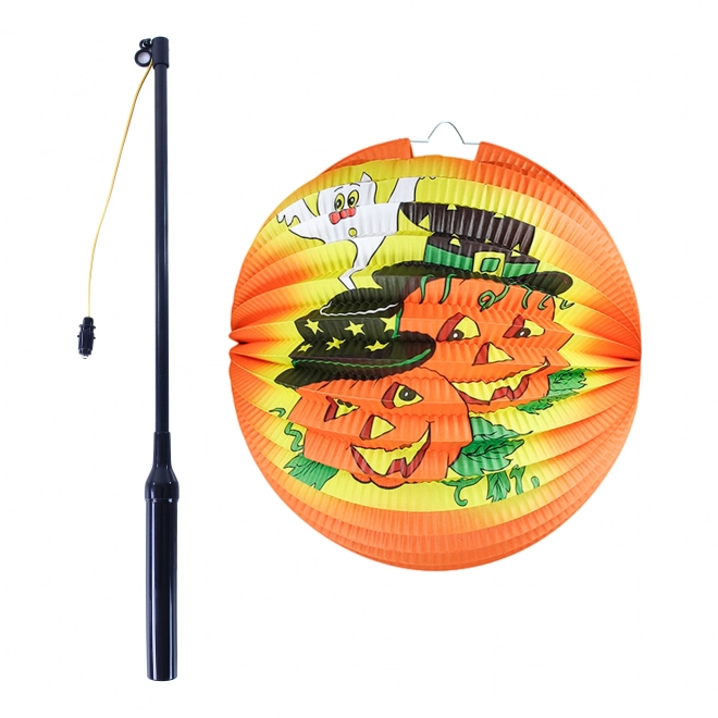 Lampion Halloween vesela bundeva 15 cm s svjetlećim štapićem 40 cm