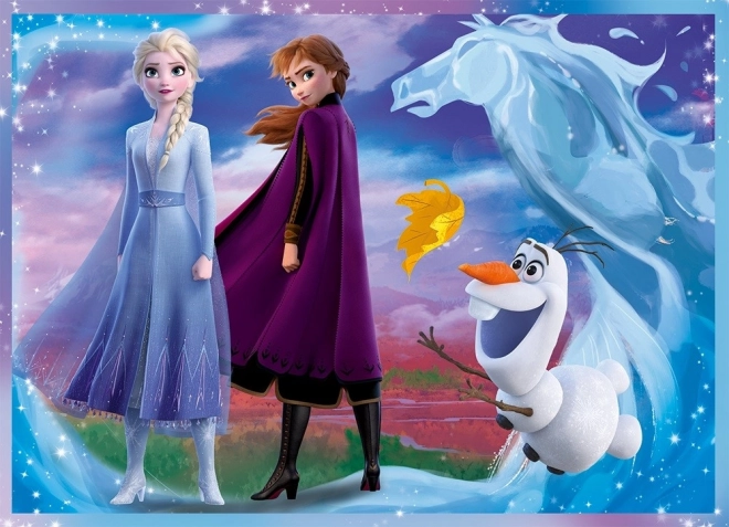 Puzzle 4u1 Ledeno kraljevstvo II/Frozen II u kutiji 28x28x6 cm