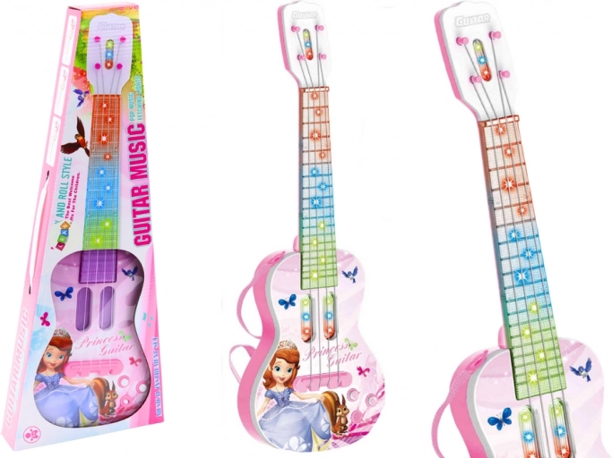 Električna gitara s princezom za djecu svjetla melodije ružičasta