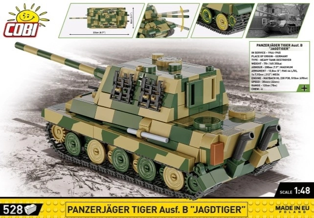 Konstrukcijski set Tenk Panzerjäger Tiger Ausf. B Jagdtiger