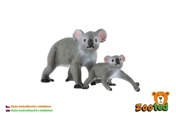 Koala plišana 2ks, mama i mladunče, plastične figure 4-6cm u vrećici