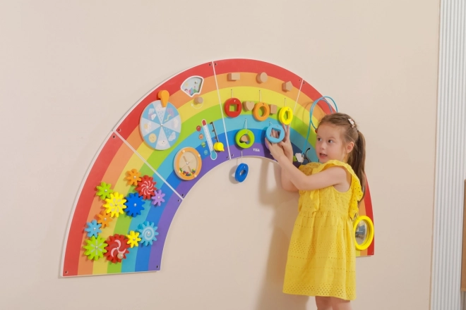 Drveni zidni Montessori panel - duga