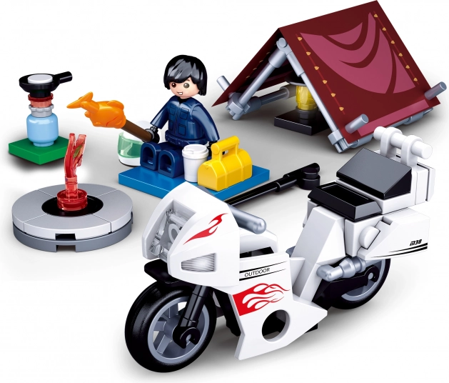 Sluban Town motociklist u kampu građevni set