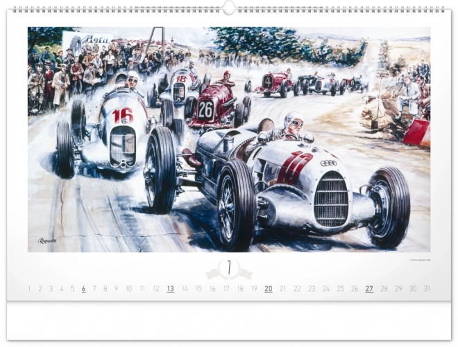 NOTIQUE Zidni kalendar Oldtimers – Václav Zapadlík 2025, 64 x 42 cm