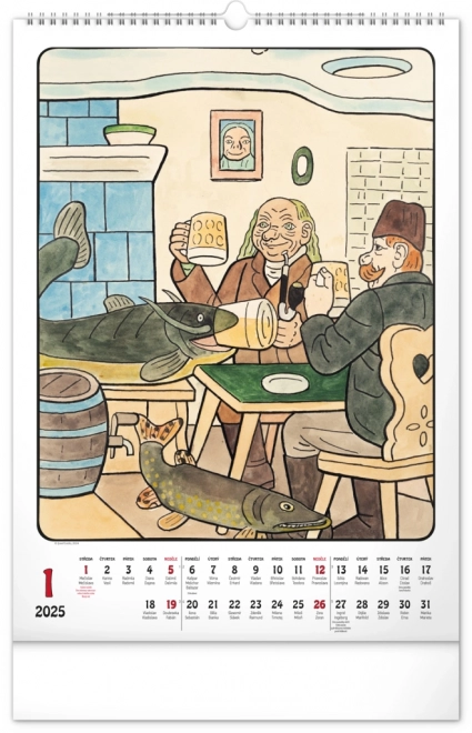 Zidni kalendar Josef Lada 2025, 33 × 46 cm