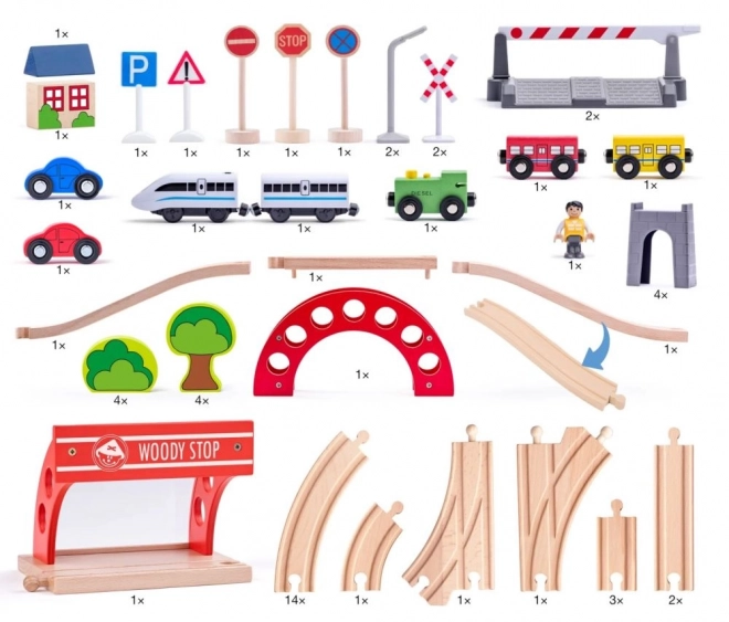 Woody željeznička pruga s električnim vlakom