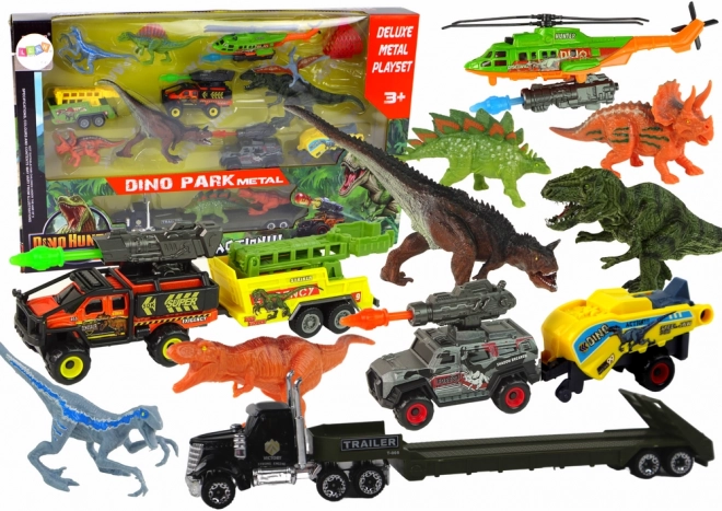 Set vozila Helikopter Dinosauri 8 dijelova Šareni