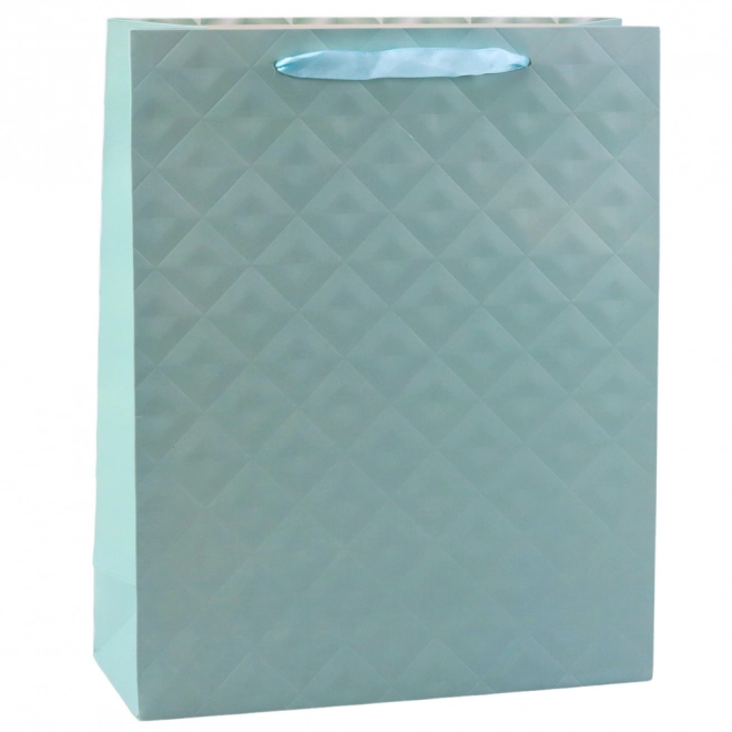 Poklon vrećica s embosiranjem plavo-tirkizna 32 x 26 x 10 cm