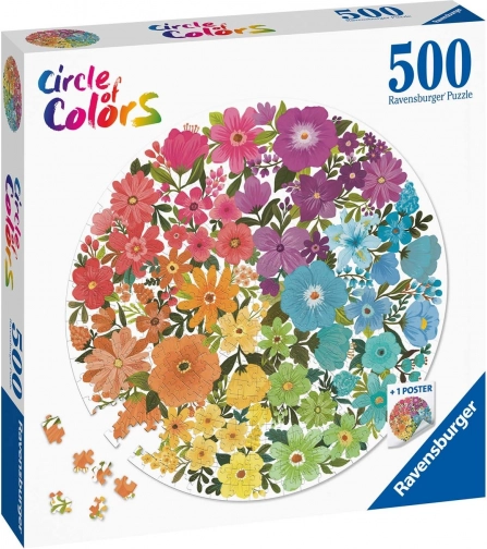 Ravensburger puzzle krug boja – cvijeće 500 dijelova