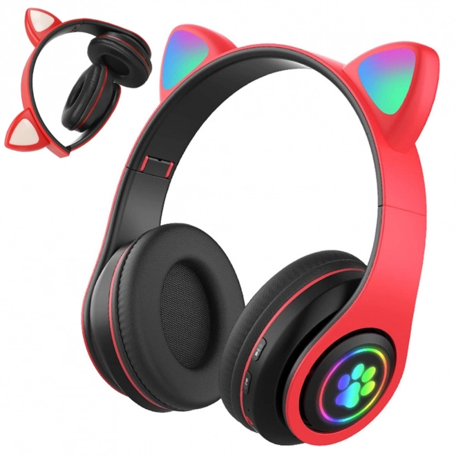 Bežične slušalice bluetooth radio fm mp3 mačje uši led osvjetljenje