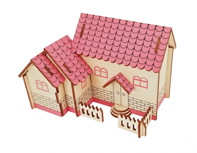 Drveni 3D puzzle Ljubičasta kuća