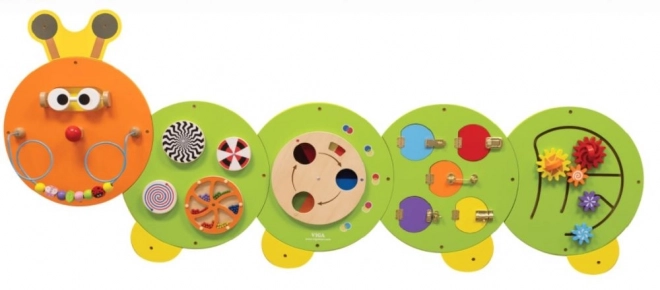 Drveni zidni Montessori panel - gusjenica