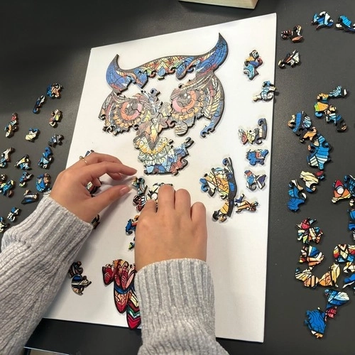 Drvene puzzle sova Kruzzel