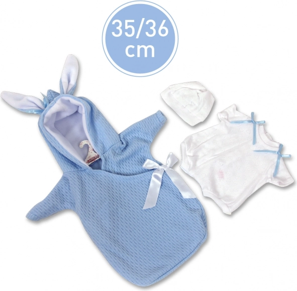 Llorens odjeća za lutku New Born 35–36 cm s kapuljačom i ušima