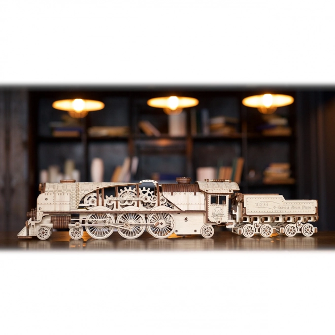 Ugears 3D puzzle - Lokomotiva V-express s vagonom 538 komada