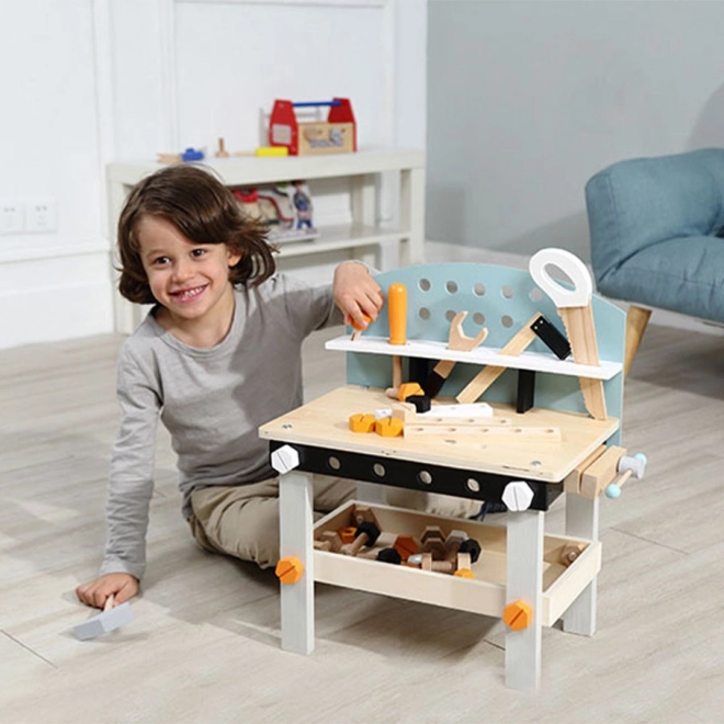 Drveni dječji radni stol s alatom ECOTOYS