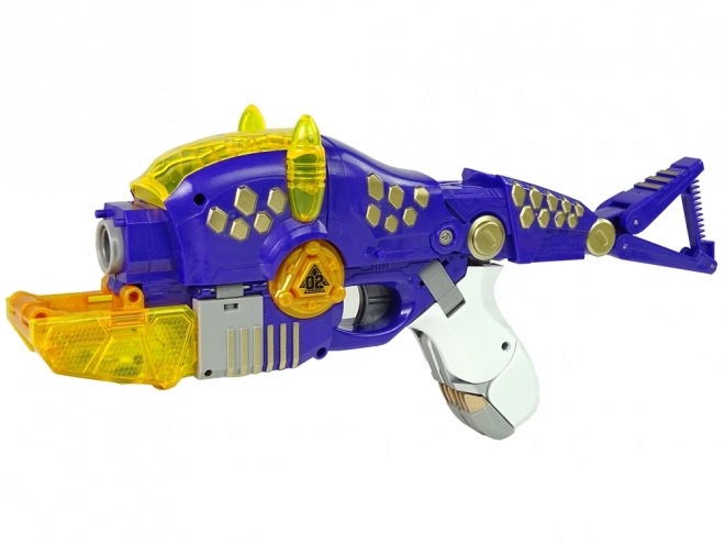 Dinobots robotska pucaljka Ljubičasti Triceratops s metom