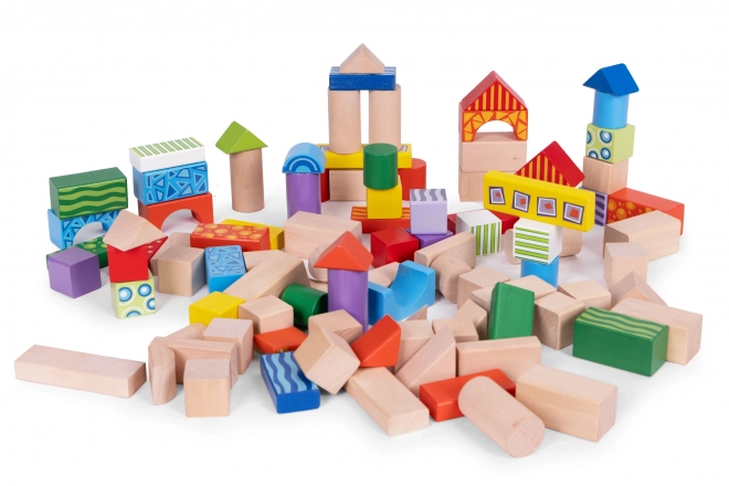Drvene građevne igračke za djecu s posudom za razvrstavanje ECOTOYS