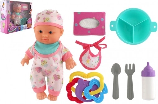 Beba lutka 22 cm s čvrstim tělíšćem i dodacima
