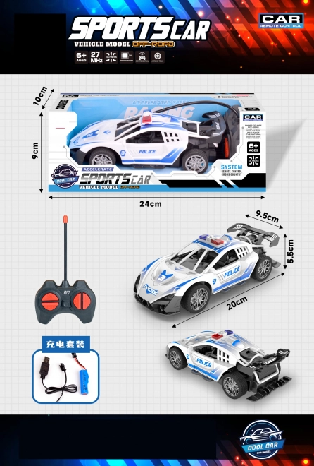 RC policijski auto na daljinsko upravljanje 20 cm