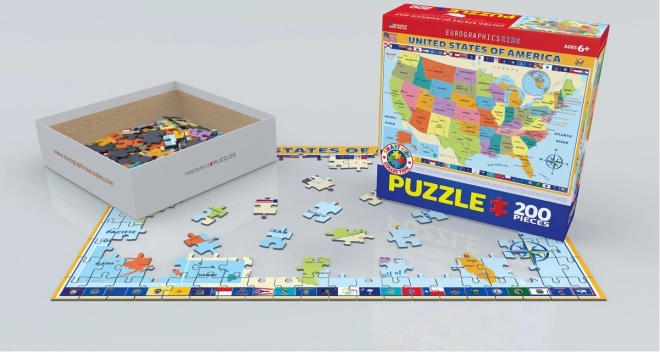 EUROGRAPHICS Puzzle Karta Sjedinjenih Američkih Država 200 komada
