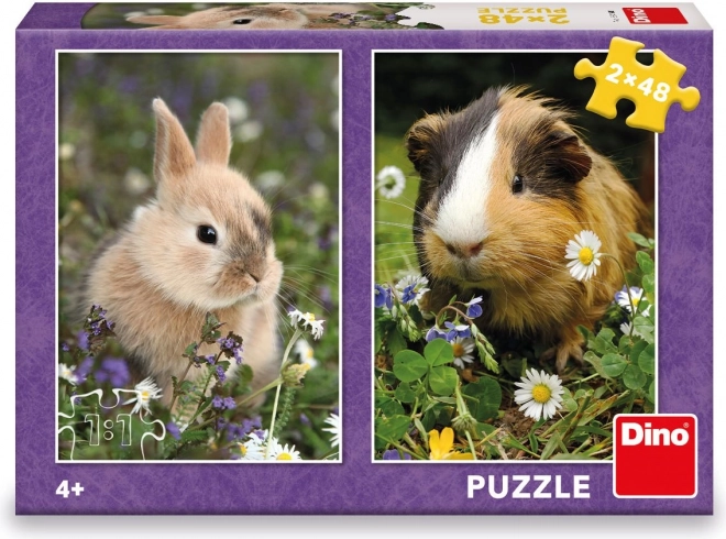 Dječje puzzle zeko i zamorac 2×48 dijelova