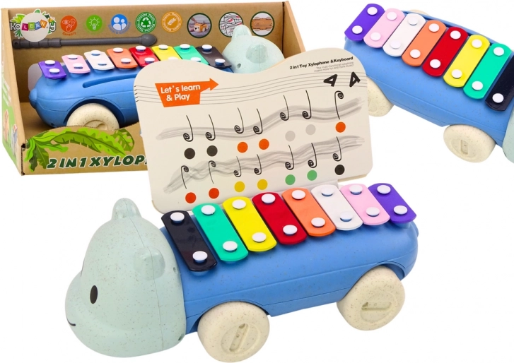 Dječji šareni edukativni instrument Hippopotamus valjkasti cimbal