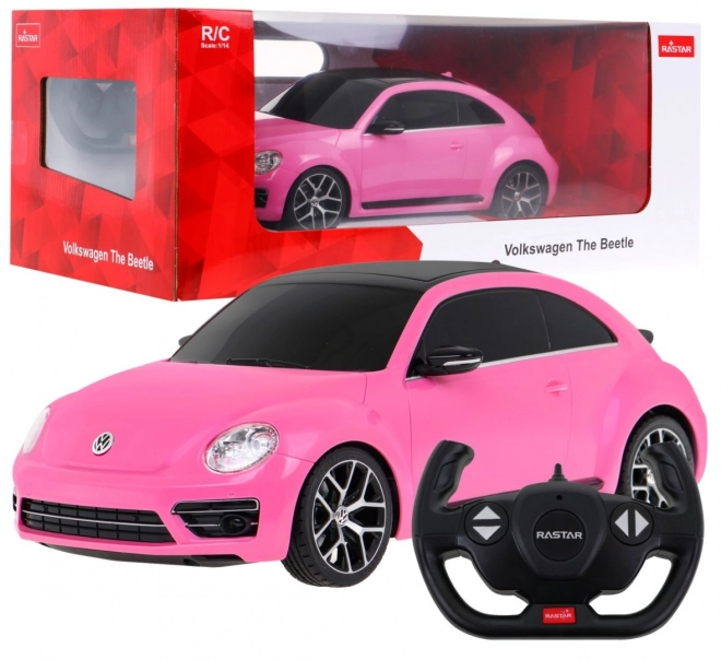 Auto na daljinsko upravljanje R/C Volkswagen Beetle Rastar 1:14 ružičaste boje