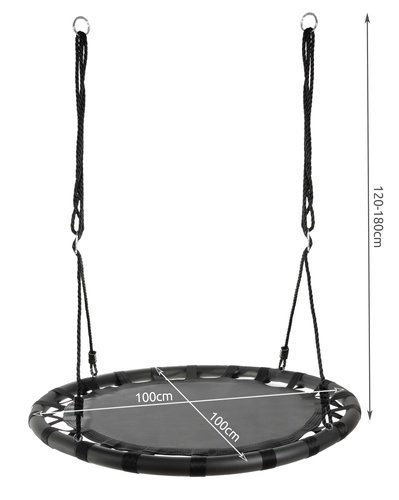 Ljuljačka vransko gnijezdo 100 cm crna